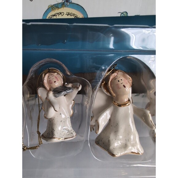 Blue Sky Clayworks Angel Ornament Heather Goldmine Christmas BOX of 6 Vtg - Picture 3 of 7